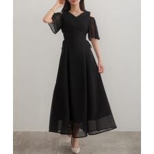 CENEA　2wayVネックシアーコルセットワンピース