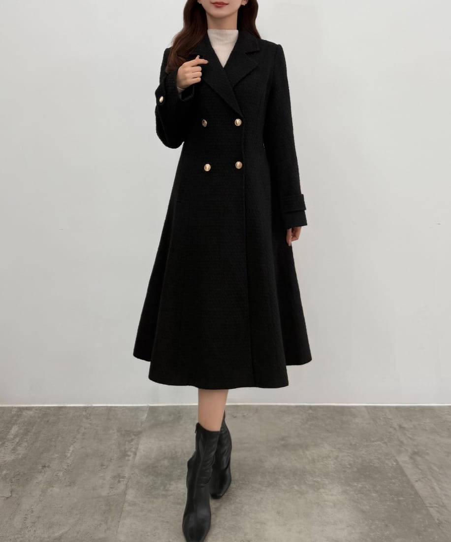 ウエストシェイプフレアチェスターコート ルエレ 楽天市場】Louere ウエストシェイプフレアチェスターコート