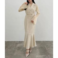 CENEA　シアートップス＋テーラードマーメイドジャンパースカートset