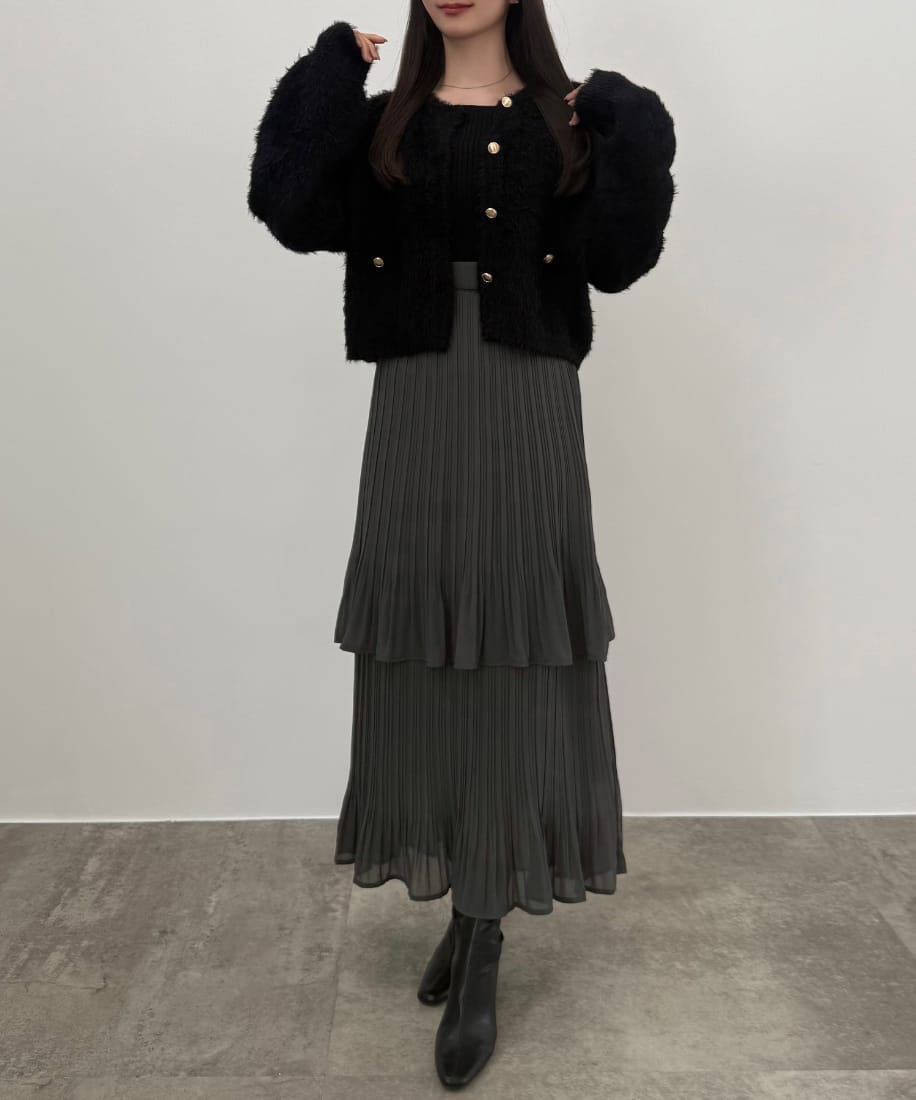 Louere ヘリンボーンテーラードジャケット＋ミニスカートSET