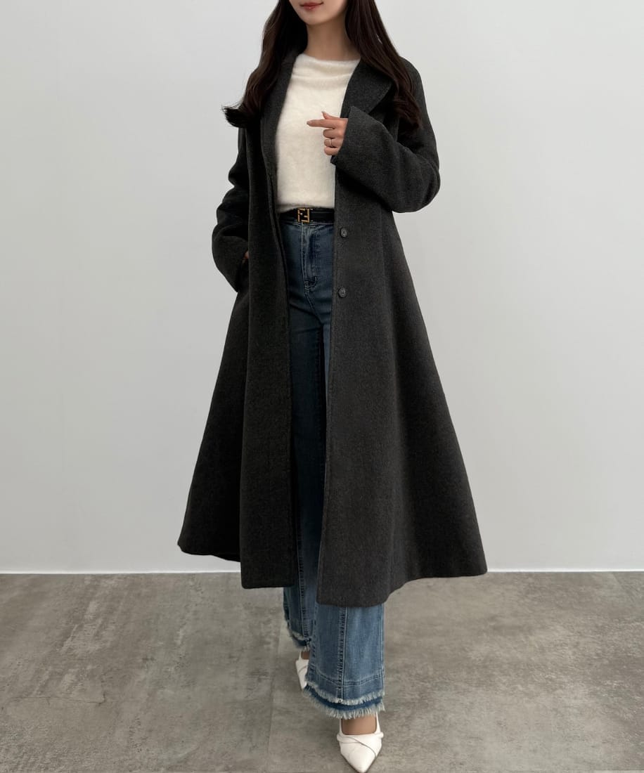 フェイクウールコート【グリーンノート】【大きいサイズ】【13号・15号