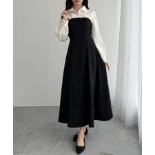 シャツドッキングフレアワンピース