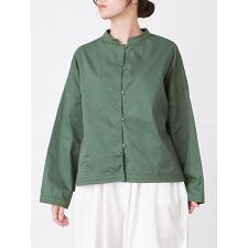 スタンドカラーブラウス　綿ハイカウントチノ　【M】