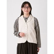 テーラーベスト　綿麻接結　【M～3L】 【大きいサイズ】