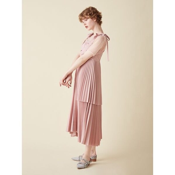 FURFUR ティアードロングワンピース ドッキングワンピース ピンク 限定