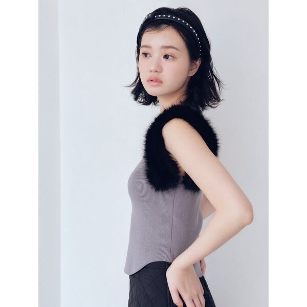 FURFUR スタッズリボンカチューシャ スタッズリボンカチューシャ(ヘアアクセサリー)｜ファッション