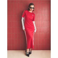 リボンロゴラインカットワンピース