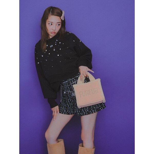 FURFUR ツイードスカショーパン ピンク 限定カラー】ツイード