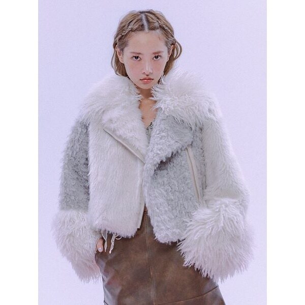 WEB限定】スタンドネックフェイクレザージャケット