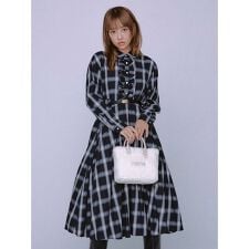 【限定サイズ】ベルト付きフリルシャツワンピース