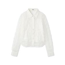 立体フラワーレースブラウス