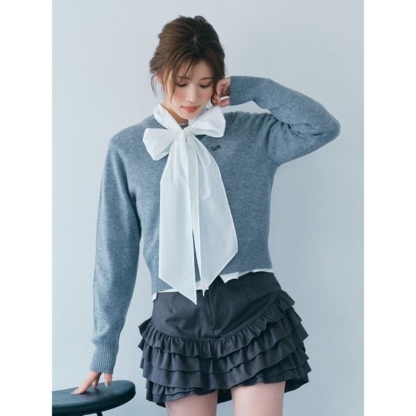 セルフォード　袖ファー　ニットプルオーバー CELFORD - 新品 CELFORD セルフォード ファーニットプルオーバー