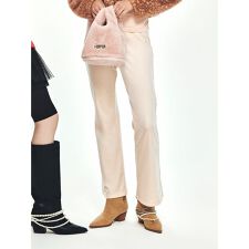 リボン刺繍イージーベロアパンツ