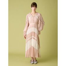 スイッチングレースプリーツドレス