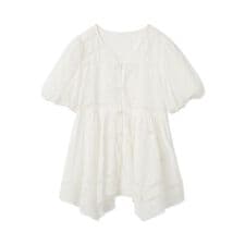 ハンカチ刺繍チュニックブラウス