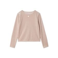 リボン刺繍ベロアプルオーバー