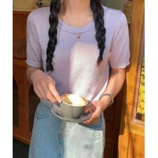 シンプルサマーニットTシャツ