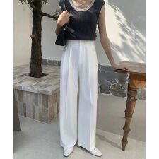 ハイウエストタックストレートパンツ