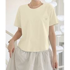 ワンポイントハート刺繍Tシャツ