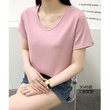 Uネック美シルエットTシャツ