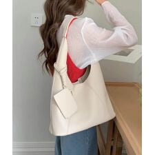 ミニポーチ付きワンハンドルショルダーバッグ