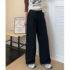 タック入りハイウエストワイドパンツ