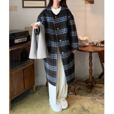 バニコ(Banico)の【BANICO】リバーシブルチェック ウールコート マフラー付き