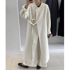 【BANICO】ノーカラーロングコート