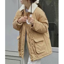 【BANICO】ボアカラーミディダウンジャケット