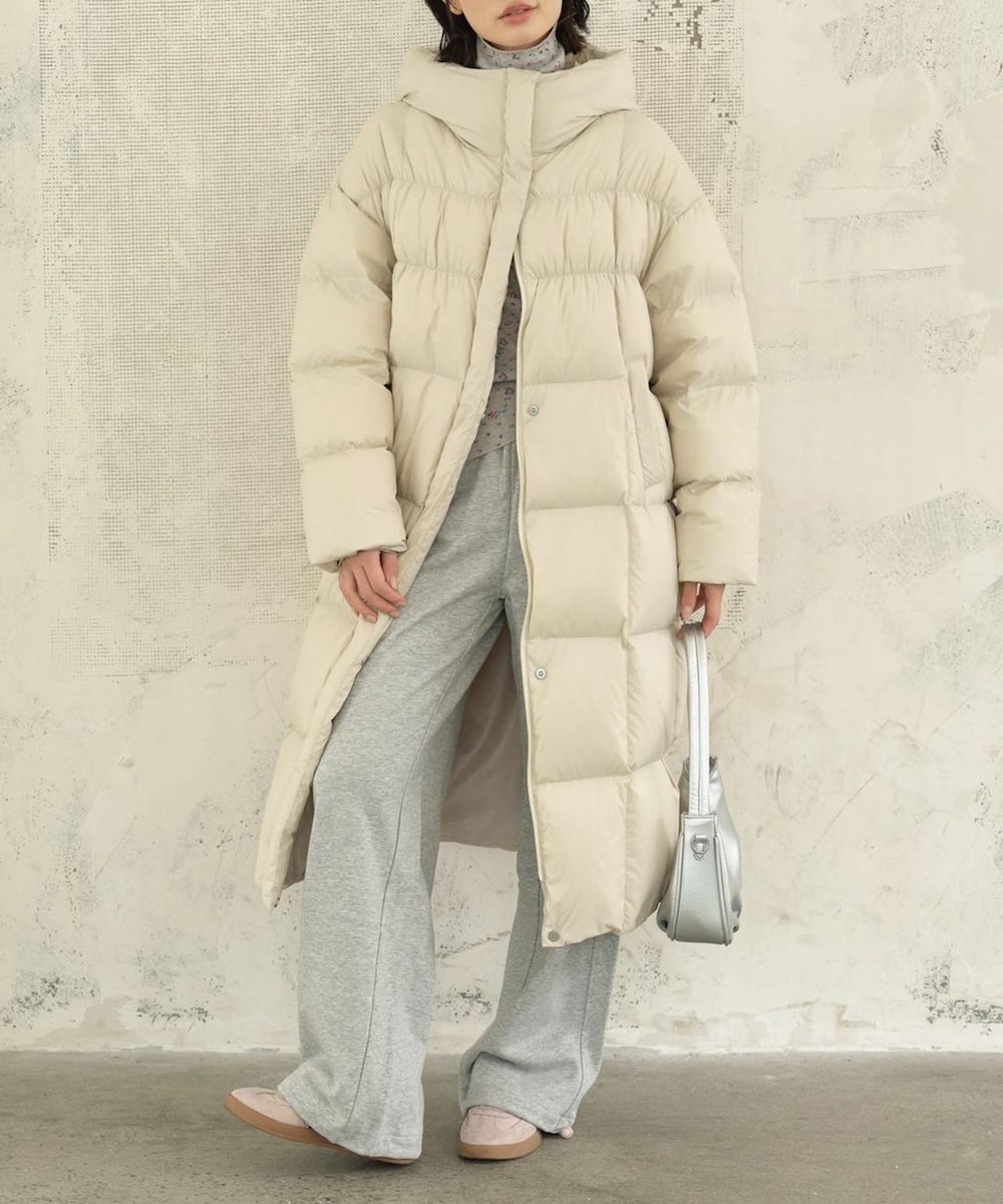 ◇【WEB限定】【TAION/タイオン】ヘチマキルトロングダウン 24AW