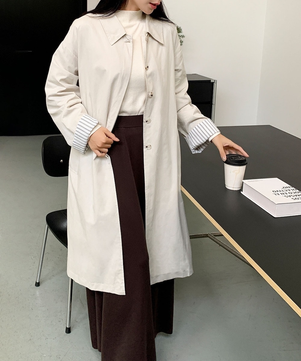 SHIPS any: スタンド & ダブル カラー ロング コート | シップス