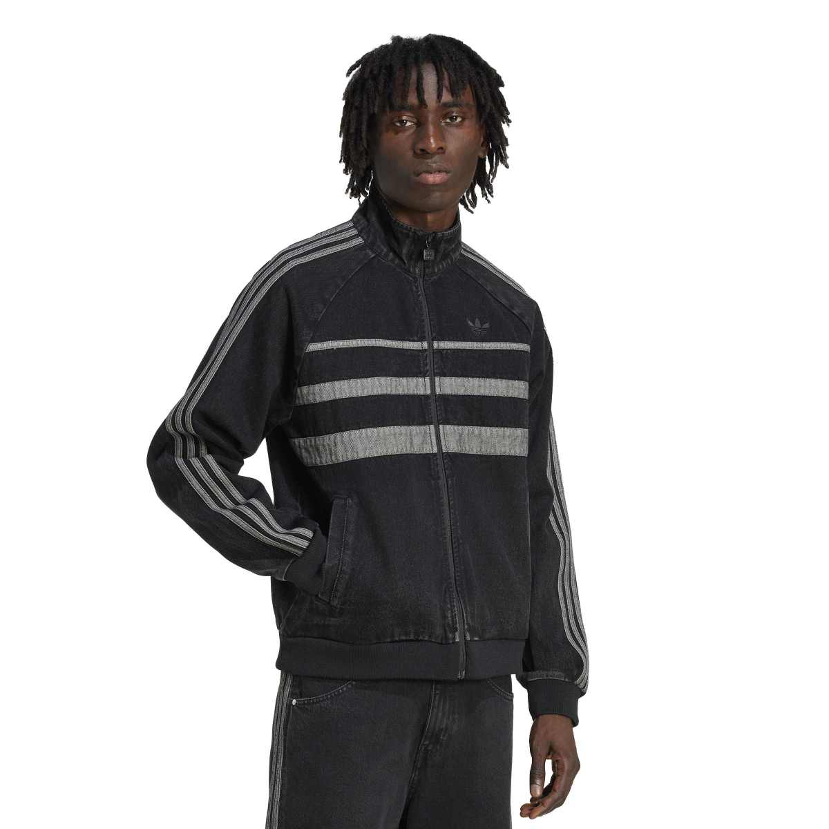 adidas アディカラー ファースト ブラックデニム トラックトップ