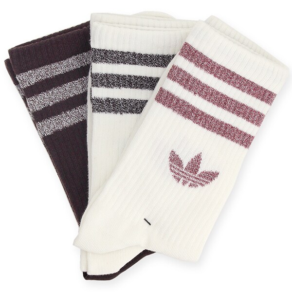 アディダス オリジナルス/3 STRIPES GLITTER CREW SOCKS 3 PAIRS
