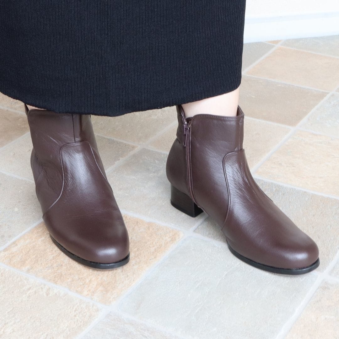 エイチエス（HS）/日本製 HS ベルテッド レザー ショートブーツ 日本製 HS ベルテッド レザー ショートブーツ | エイチエス(HS