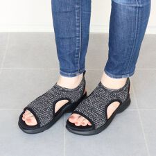 【厚底スポサン】キラキラ ニット 厚底サンダル