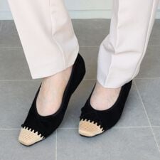 HS 本革 スエードレザーバレエシューズ