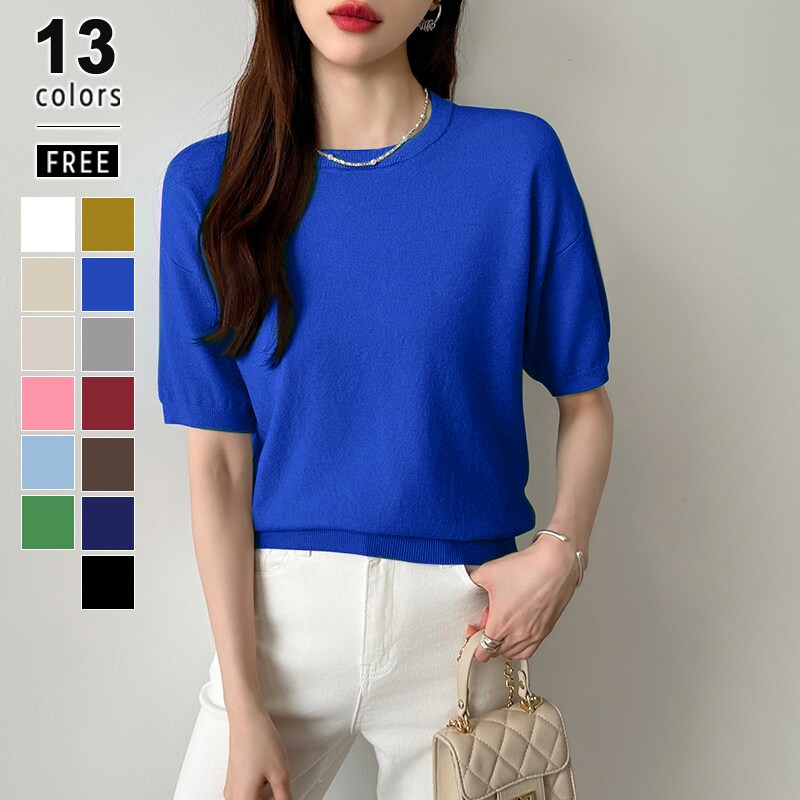 Resurrection 青クルーネックサマーセーター M Resurrection 青クルーネックサマーセーター M