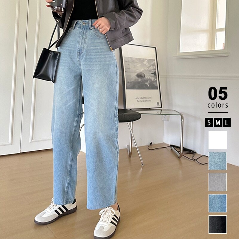 カーブパンツ カーブデニムパンツ ワイドパンツ デニムパンツ レディース カーブデニム