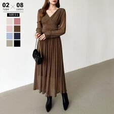 COCOMOMO(COCOMOMO)のパーティードレス カシュクールワンピース 長袖ノースリーブ選べるタイプ Vネックワンピース