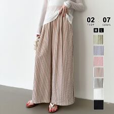 COCOMOMO(COCOMOMO)のワイドパンツ ストライプパンツ 接触冷感 イージーパンツ レディース ストライプ ワイド パンツ