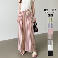 COCOMOMO(COCOMOMO)のワイドパンツ ストライプパンツ 接触冷感 イージーパンツ レディース ストライプ ワイド パンツ