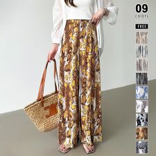 ワイドパンツ イージーパンツ プリーツパンツ リラックスパンツ セミワイドパンツ ハイウエスト
