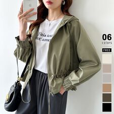 マウンテンパーカー ペプラム ブルゾン アウター ドロスト レディース パーカー ライトアウター