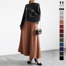 裏起毛 ロングスカート ふわふわ裏起毛スカート あったか ロング マキシ スカート フレアスカート