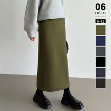 裏起毛 ロングスカート タイトスカート タイト スリット スカート ナロースカート ストレッチ