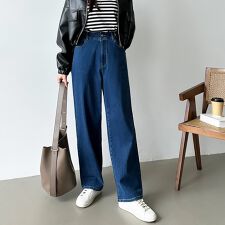 「楽革命」疲れないデニム 裏微起毛ストレートデニムパンツ デニムパンツ ストレッチデニム