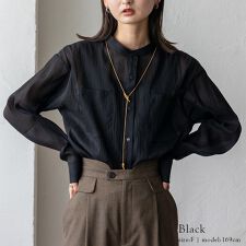 シアーバンドカラーシャツ【No Rule No Line】