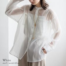 シアーバンドカラーシャツ【No Rule No Line】