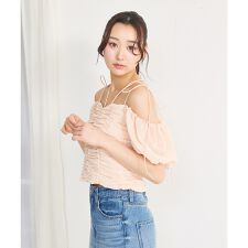 3WAYオフショルギャザーブラウス