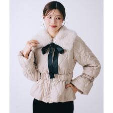 オリジナルロゴフラワー刺繍中綿ジャケット